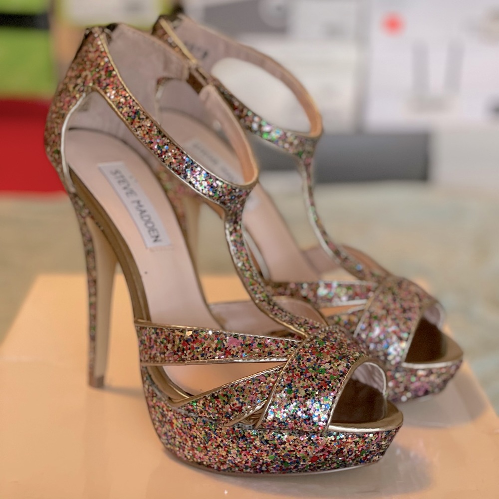 Steve Madden confetti glitter heels Emele